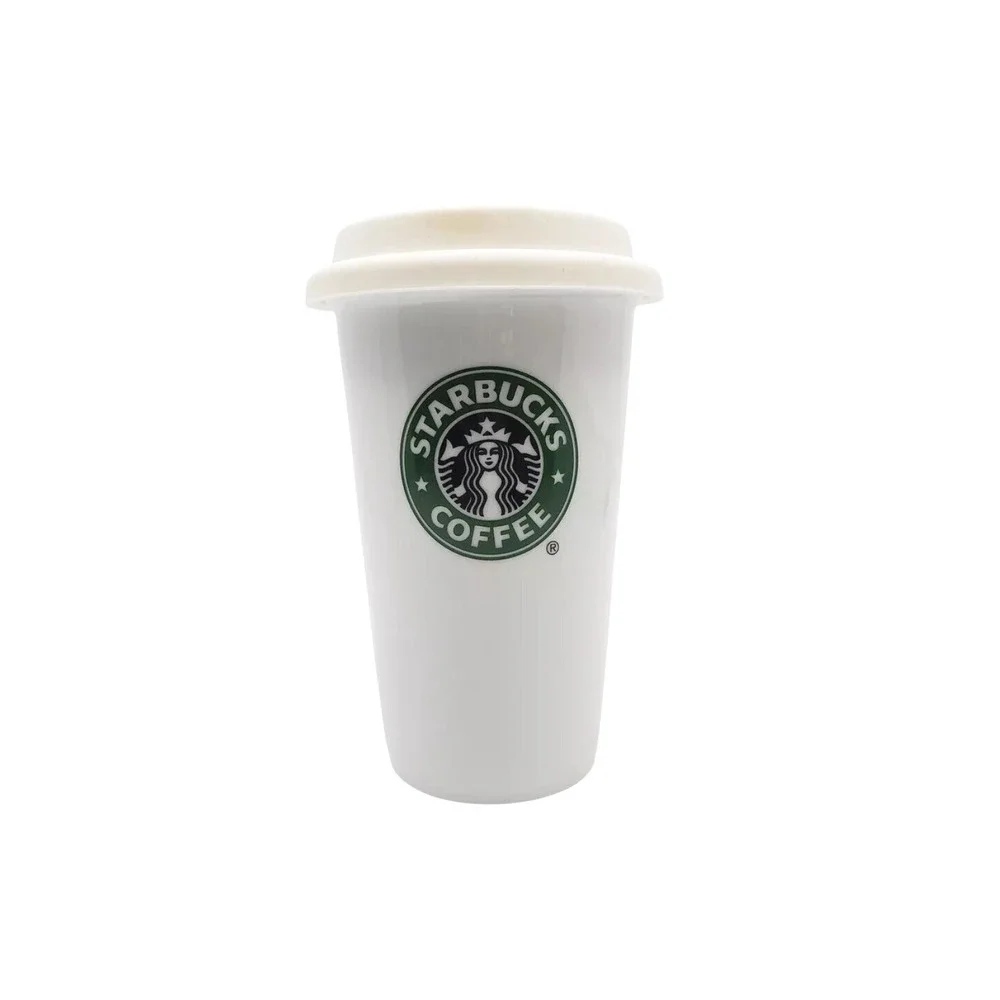 Starbucks Ceramic Travel Tumbler Mug Lid 12 oz- 2010 Collectors Item